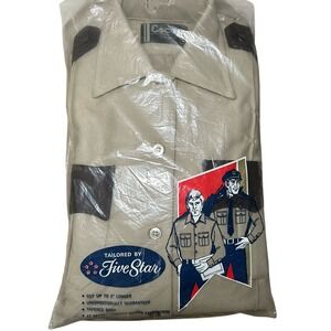 VTG Deadstock Escort Uniform Shirt 32 Five Star Brown Tan sheriff